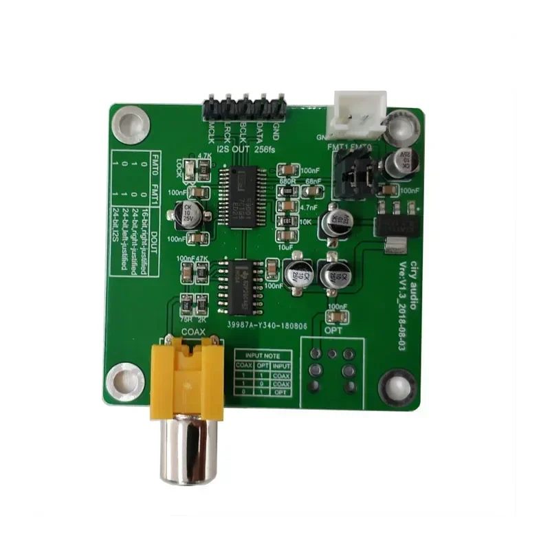 New DIR9001 Fiber Coaxial Receiver Module SPDIF To I2S Sample Rate Board 24Bit 96kHz