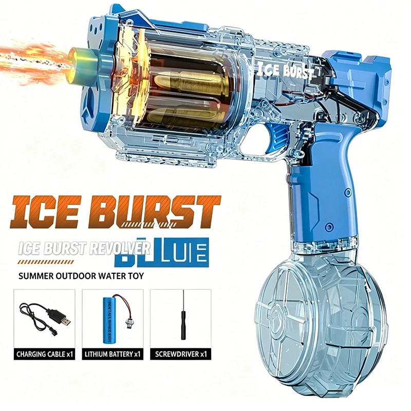Simulated Firing and Recoil Electric Water Gun Toys Children Automatic Sensor Lights Water Pistol Summer Outdoor Beach Kids Toy image 3