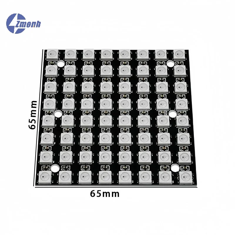 New！WS2812 LED 5050 RGB 8x8 64-bit LED Dot Matrix Module, Full-Color Driver Development Board For LED Lights