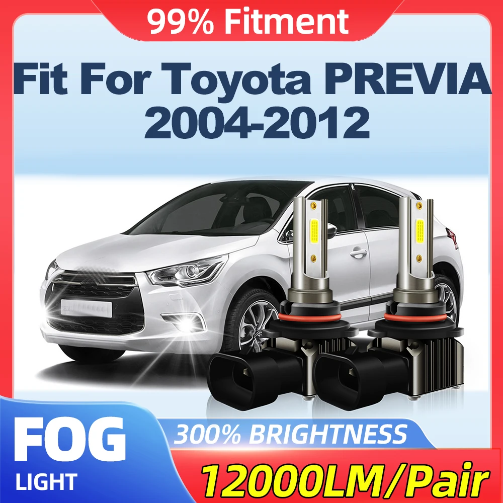 

Fit For Toyota PREVIA 2004-2007 2008 2009 2010 2011 2012 240000LM Super Bright Car Fog Lamps 200W Fog Lights 6000K White 12V