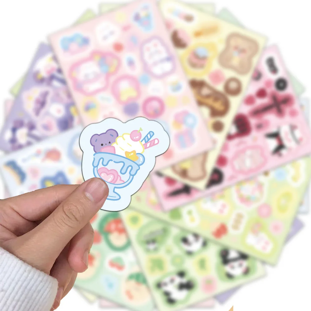 8/PCS Creative Colorful Dream Factory Little Bear Cute Stickers Cartoon Hand Account Gooka Material Skateboard Computer Stickers