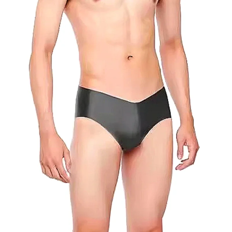 Latex Convex Pouch Underwear Men's Sexy Transparent Rubber Briefs Seamless Hot Youth Lingerie Трусы Мужские Calzoncillos Hombre