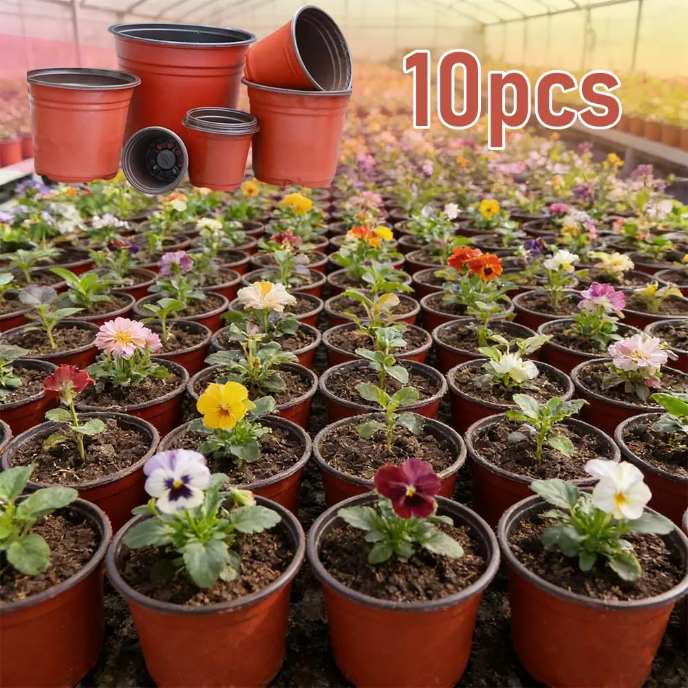 

10Pcs Breathable PP Plastic Plant Nursery Pots Seed Starting Pots Flower Plant Container for Home Garden Supplies 화분 Blumentopf
