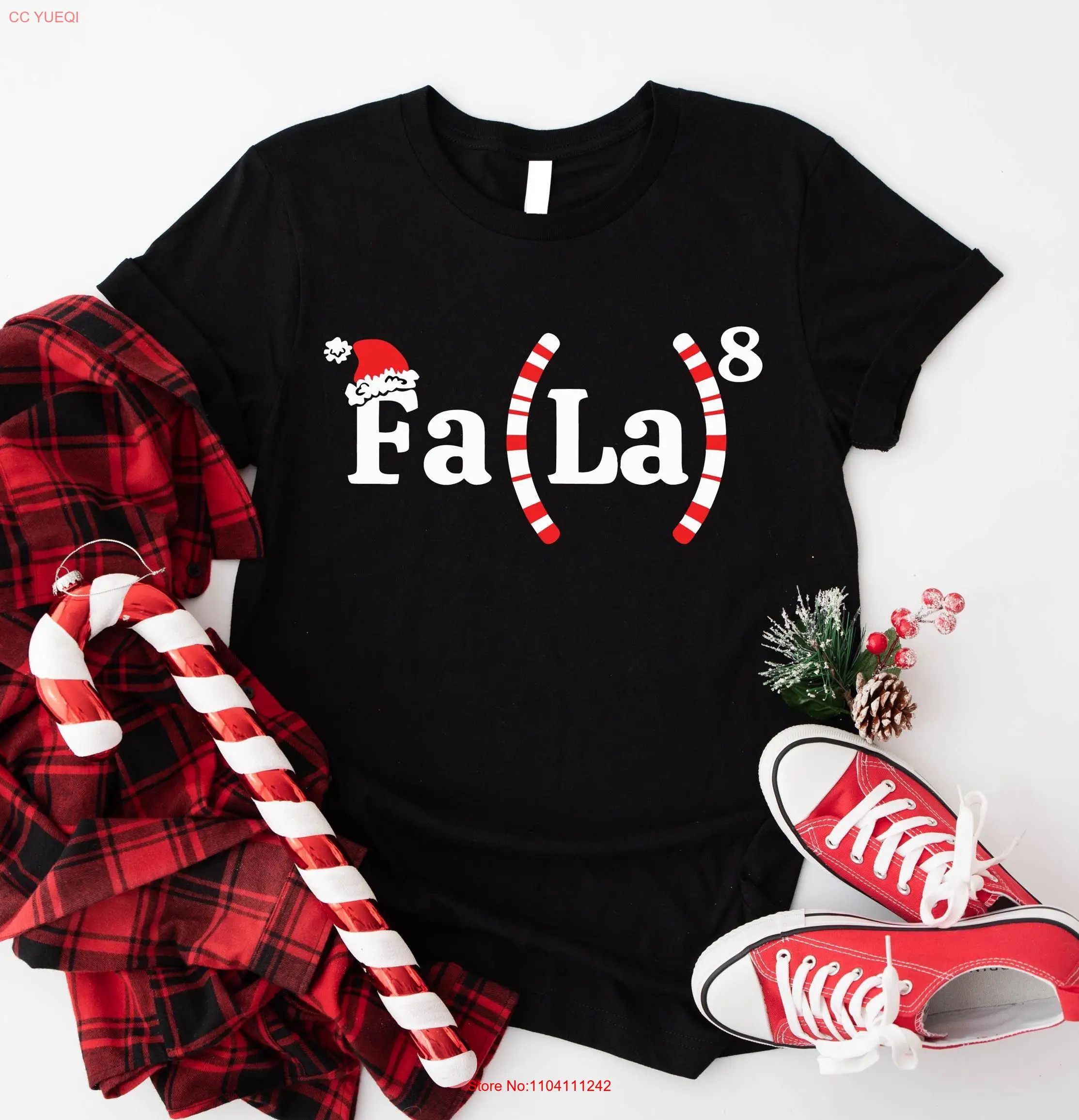 Fa la 8 Funny Christmas T Shirt Merry Teacher Math Mathematical SweaT long or short sleeves