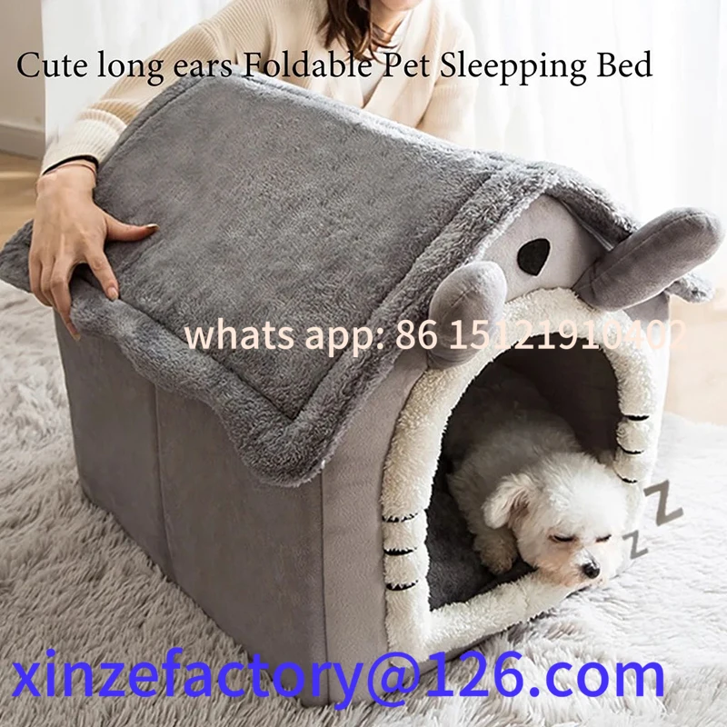 

Customizable Indoor Warm Dog House Soft Pet Bed Tent House Dog Kennel Cat Bed with