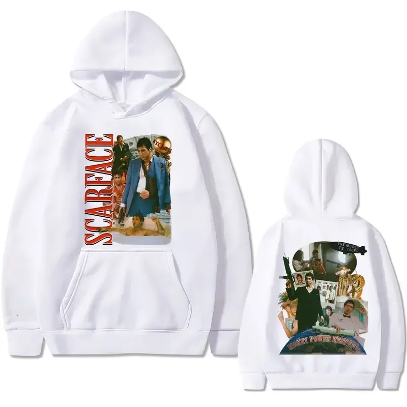 Vintage Movie Scarface Tony Montana Graphic Hoodie Men's Gothic Sweatshirt Men Hip Hop Oversized Clothes Unisex Rock Clothing