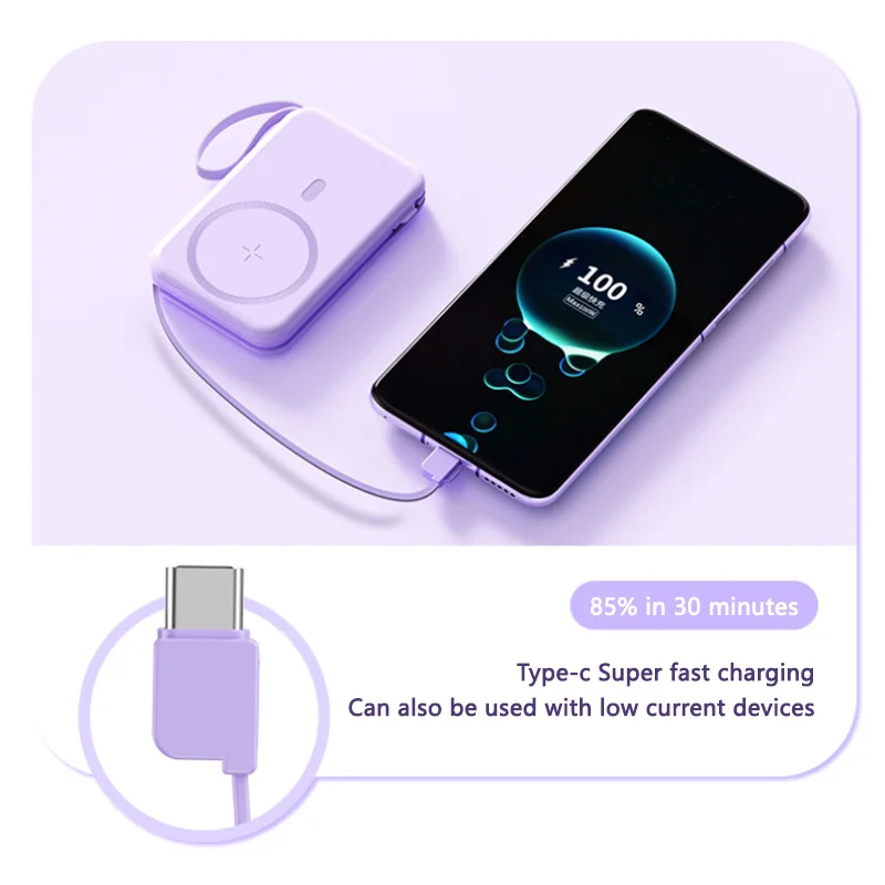 Xiaomi 22,5W 200000 mAh Magnetyczny Power Bank Bezprzewodowe szybkie ładowanie Powerbank Przenośna bateria zewnętrzna do iPhone\'a z systemem Android