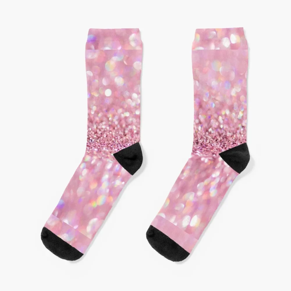 

Blush Pink Stardust Socks christmas gift happy Man Socks Women's