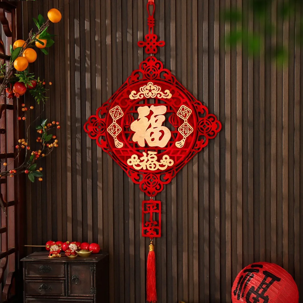 

Chinese Style New Years Decoration Traditional Good Luck Spring Festival Door Decoration Blessing Red New Year Hanging Ornaments