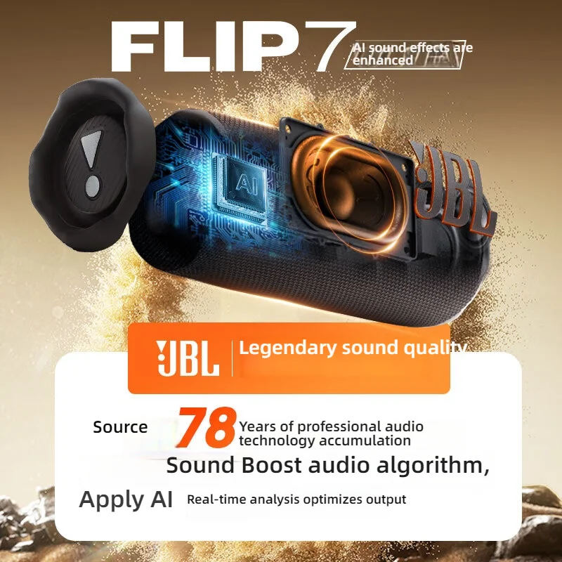 Beach Camping Deep Bass JBL FLIP7 Bluetooth Speaker RGB IP67 Waterproof Handsfree Stereo TF Card USB Charge Audio