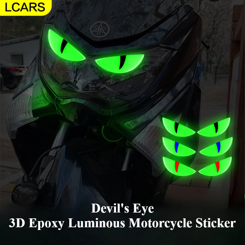 

Lcars-New Fashionable Devil's Eye Luminous Motorcycle Stickers, Stereo Stickers, Decorate Vehicles, Cool for Travel