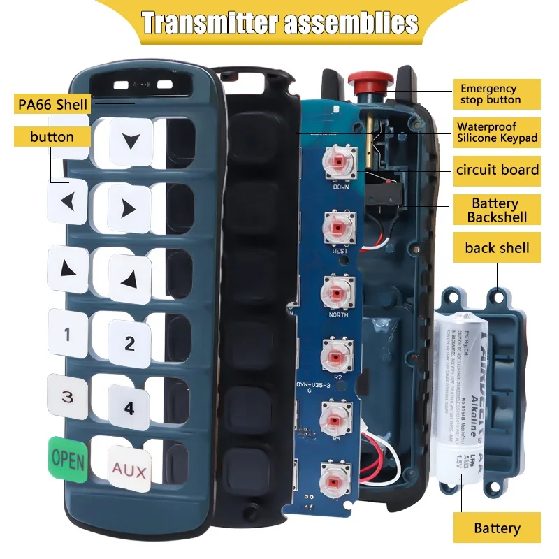 Good Quality 12 Buttons Single Speed IP68 Waterproof Crane Wireless Industrial Remote Control for Electric Hoist