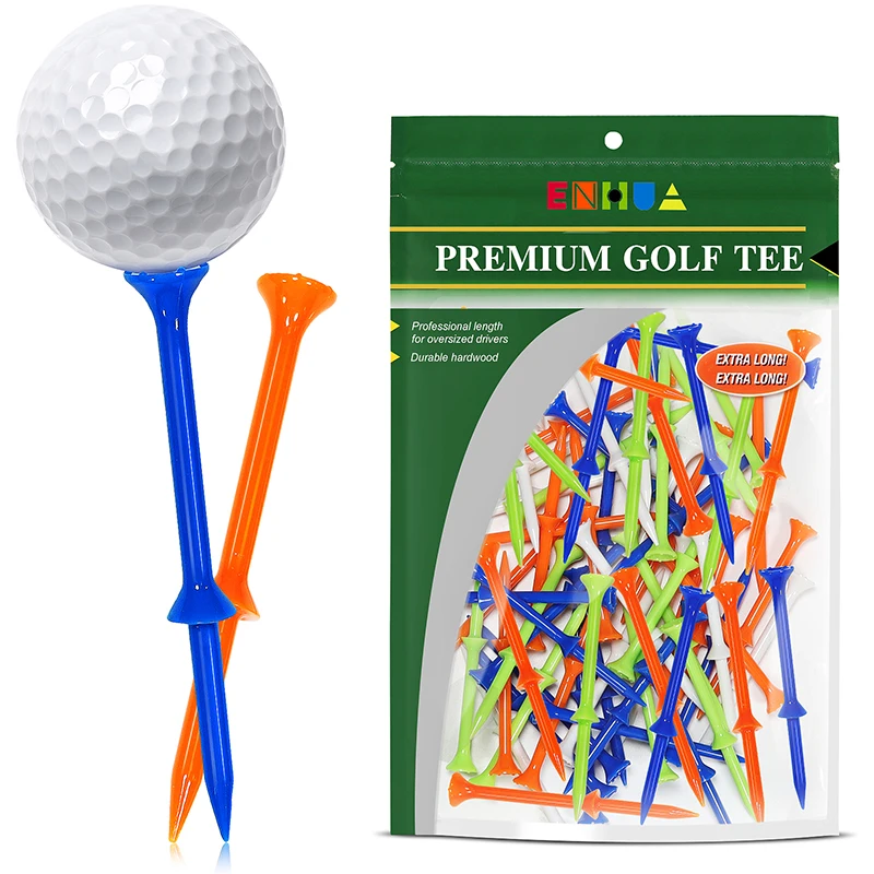 Golf Tee 50 Pack Upgrade Big Cup Plastic Golf Tees 83mm Recycle Use Reduce Friction for Golfer Practice Golf Accessories