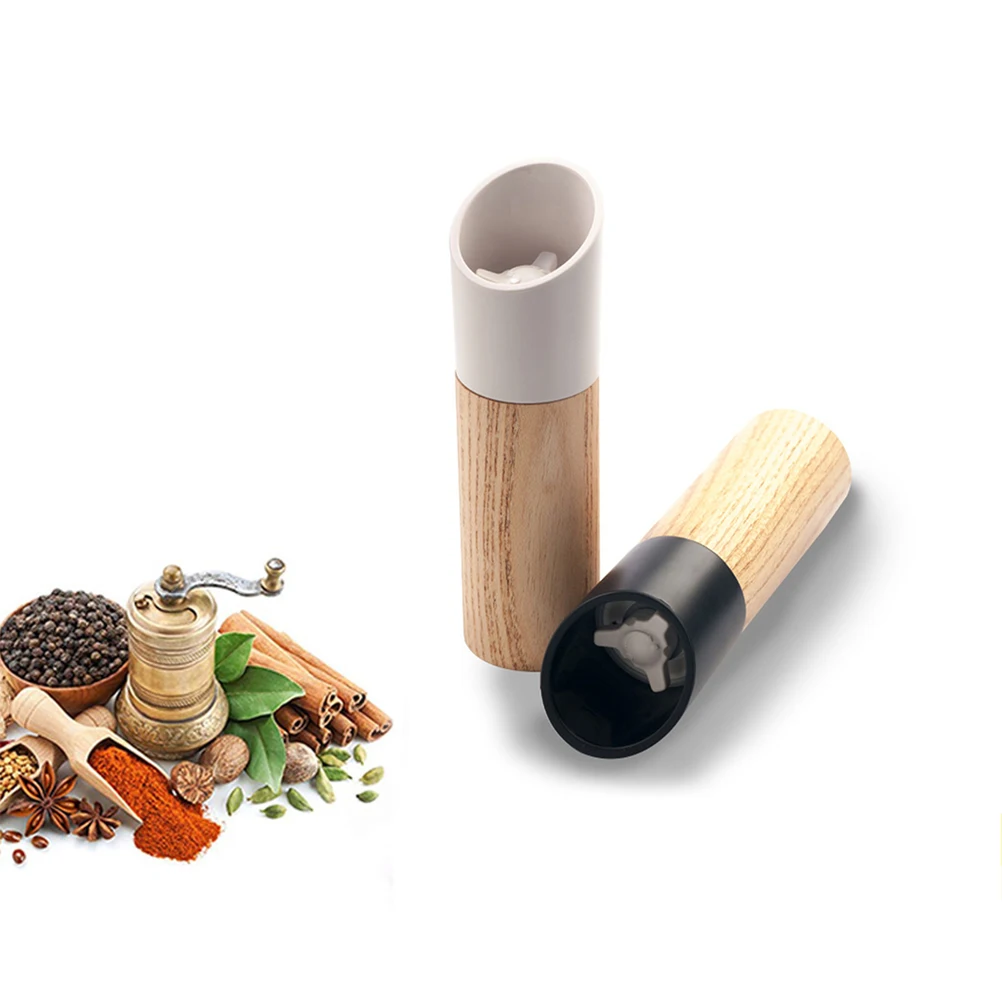 

Ceramic Core Manual Pepper Grinder Creative Wooden Kitchen Tool White Perfect for Salt Beans Easy to Dry Pepper