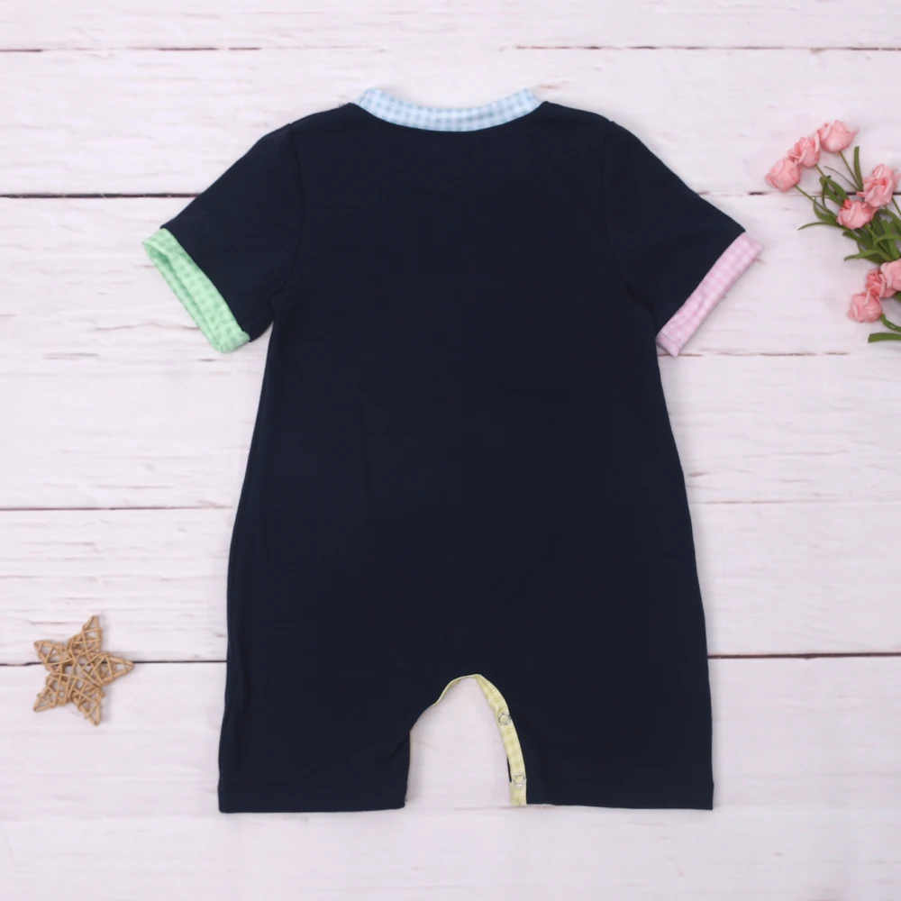 Fashion New Summer Multicolor Short Sleeve Baby Boy Jumpsuit  Little Brother Printing Bodysuit Black One-Piece Clothes