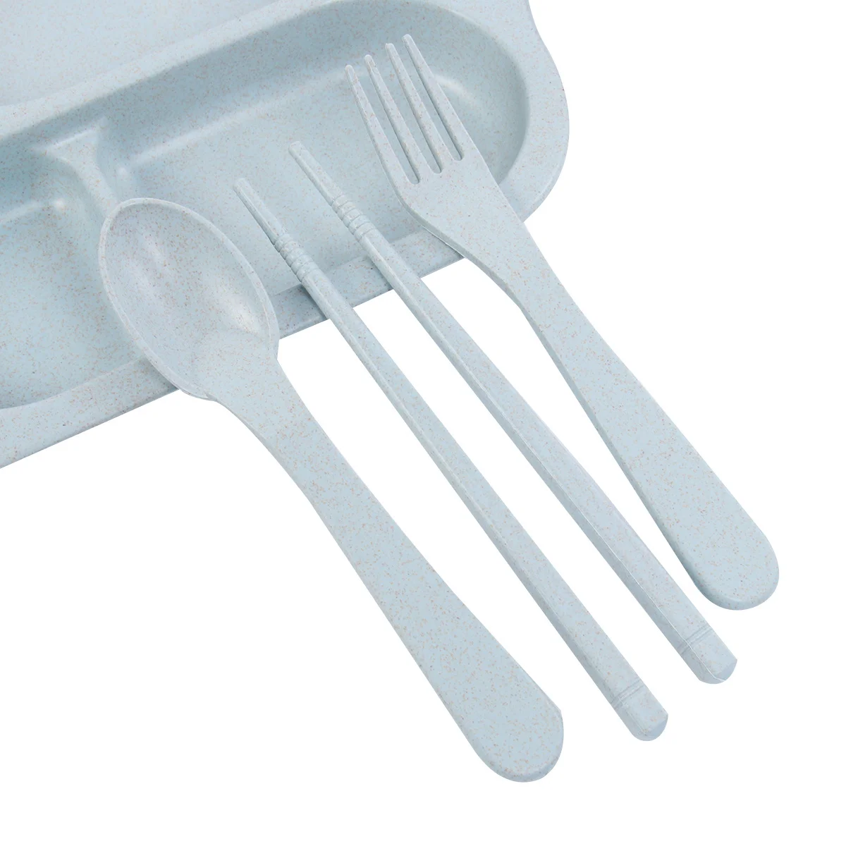 

6Pcs Kids Wheat Straw Dinnerware Set Biodegradable Lightweight Durable Tableware for Child Microwave Dishwasher Safe