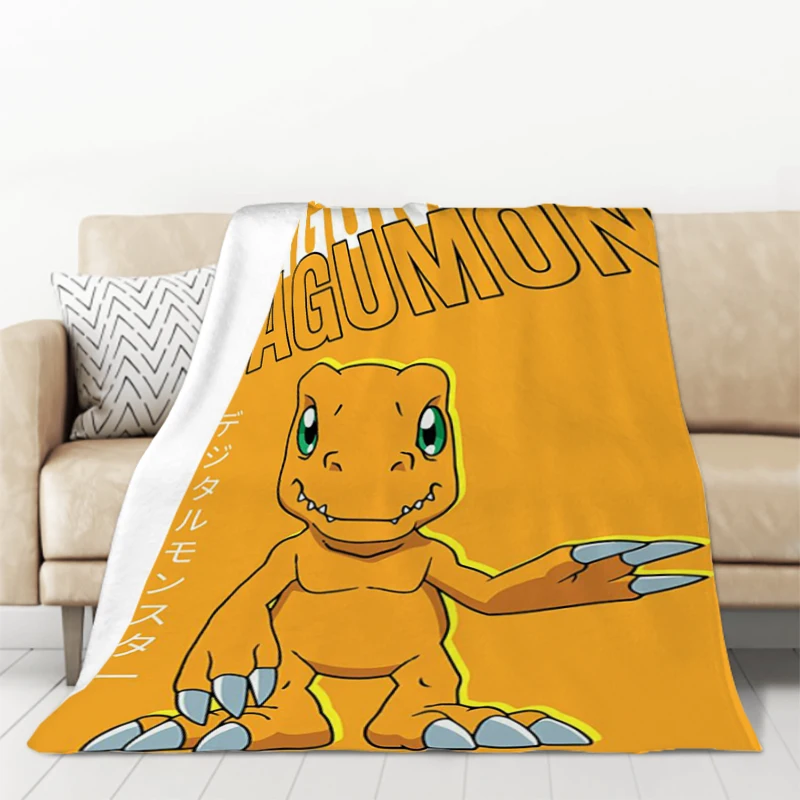 

Anime Digimon Adventure Furry Blankets for Decorative Sofa Blanket Warm Winter Blanket Fluffy Soft Blankets & Throws Throw Bed