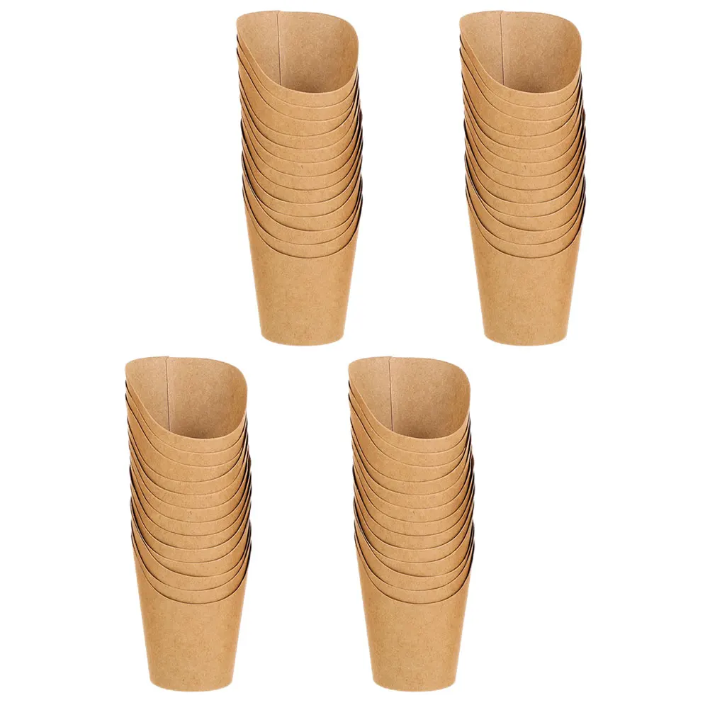 

50pcs 14oz Kraft Paper French Fries Holder Tall Disposable Snack Container Party Food Cup Home Office Hotel Restaurant