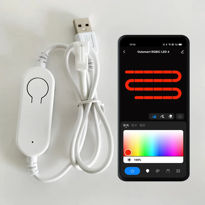 

Mini Smart LED Controller 5V Individual Addressable USB Cable For WS2811 1903 Dream Color RGB IC Strip Lights
