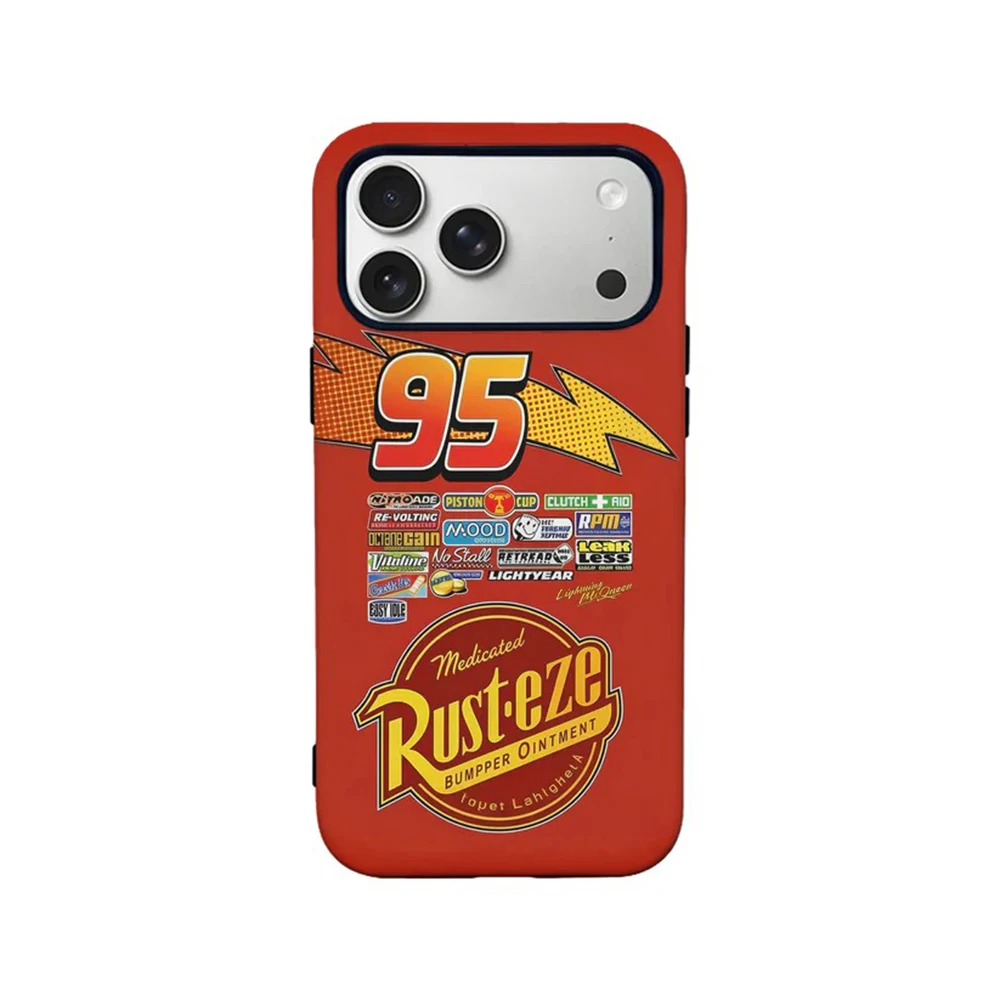 Cars L-Lightning McQueen Handyhülle für iPhone 17 16 15 14 13 12 11 X XS XR Air Pro Max Plus Luxuriöse Doppelschicht-Rückabdeckung