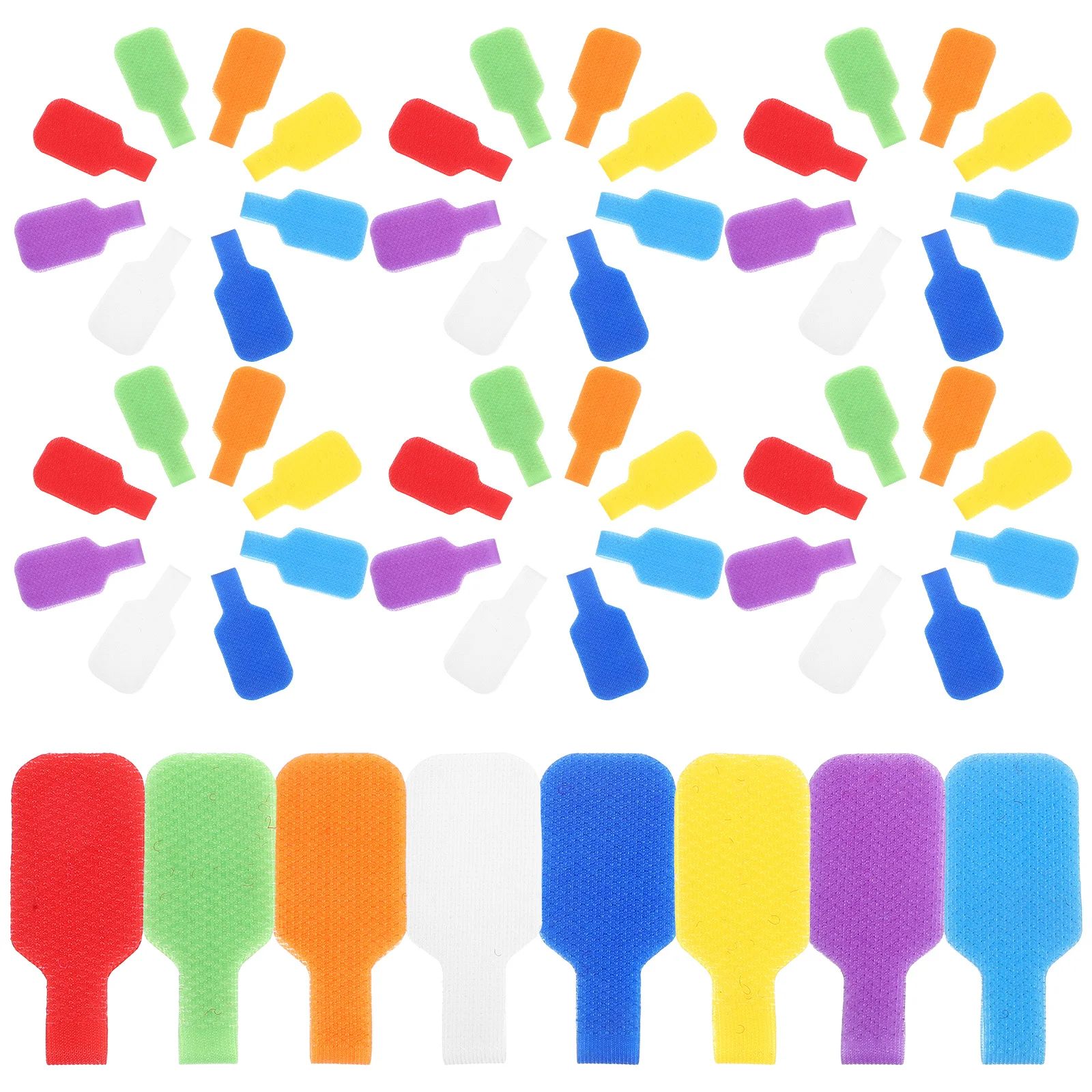 

56pcs Cable Management Bind Tape Colorful Writable Reusable Cable Labels Hook Loop Design Nylon Fastening Straps For Electronics