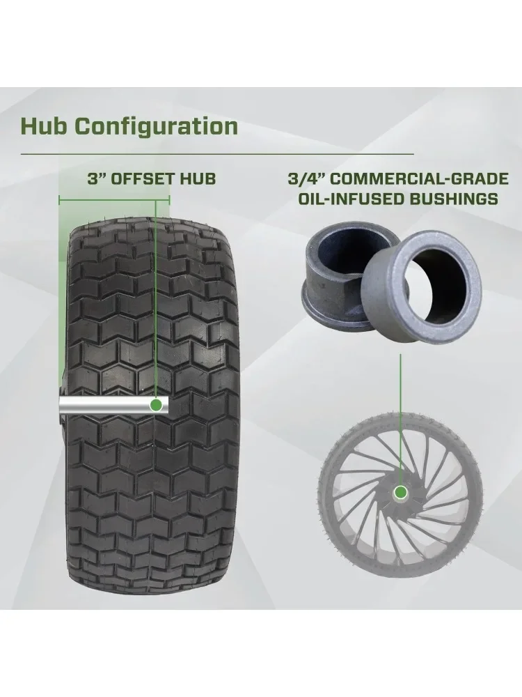 ZZW31426-2PK Zespół opony i felgi 15x6.00-6, opona bezdętkowa Flex, zamienne przednie opony do kosiarek, 2 sztuki