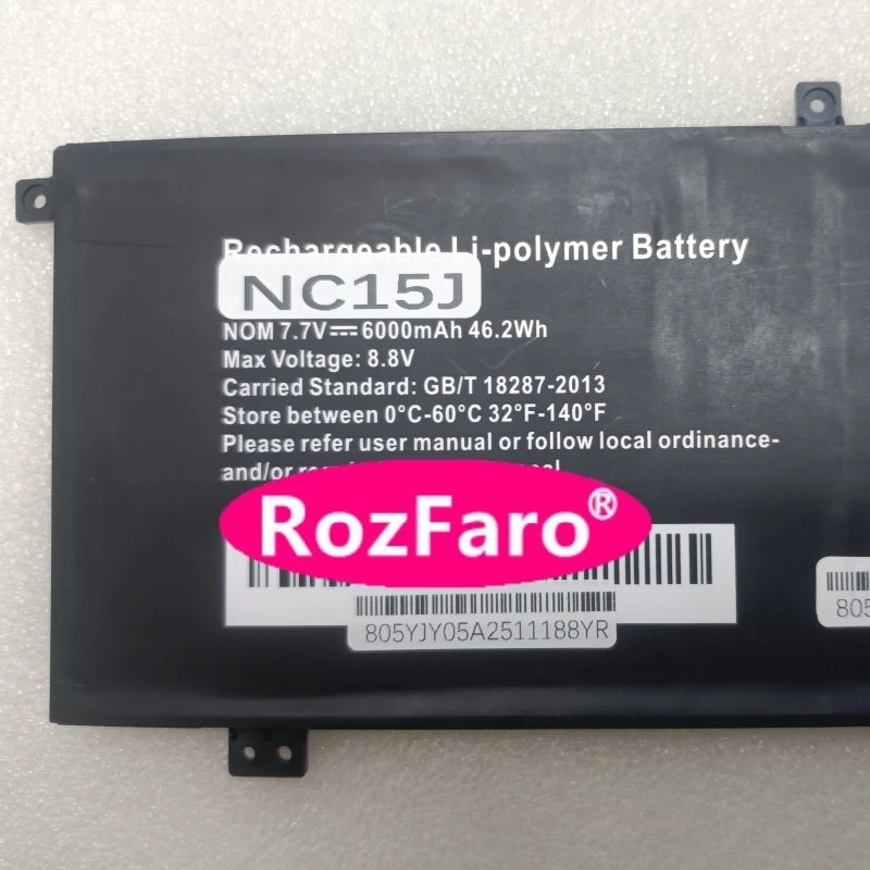 RozFaro NC15J 7-pin 6-wire Laptop Battery For Irbis BreezeBook 15 15NBC1013 15NBC1014 15NBC1015 15NBC1015B Notebook