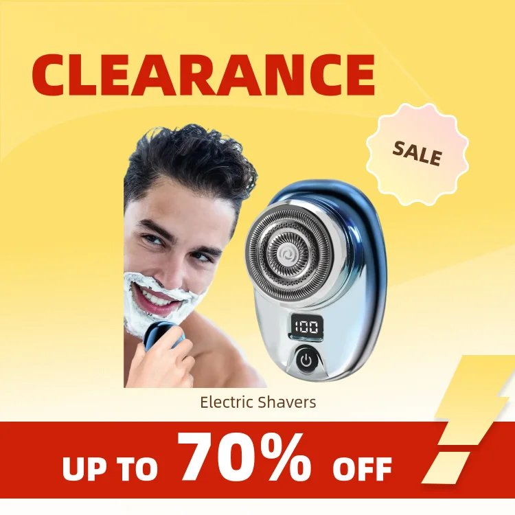 Clearance_Mini Afeitadora eléctrica Afeitadora lavable en seco y húmedo Carga rápida Pantalla digital Afeitadora eléctrica portátil Carga de 1 hora Ti