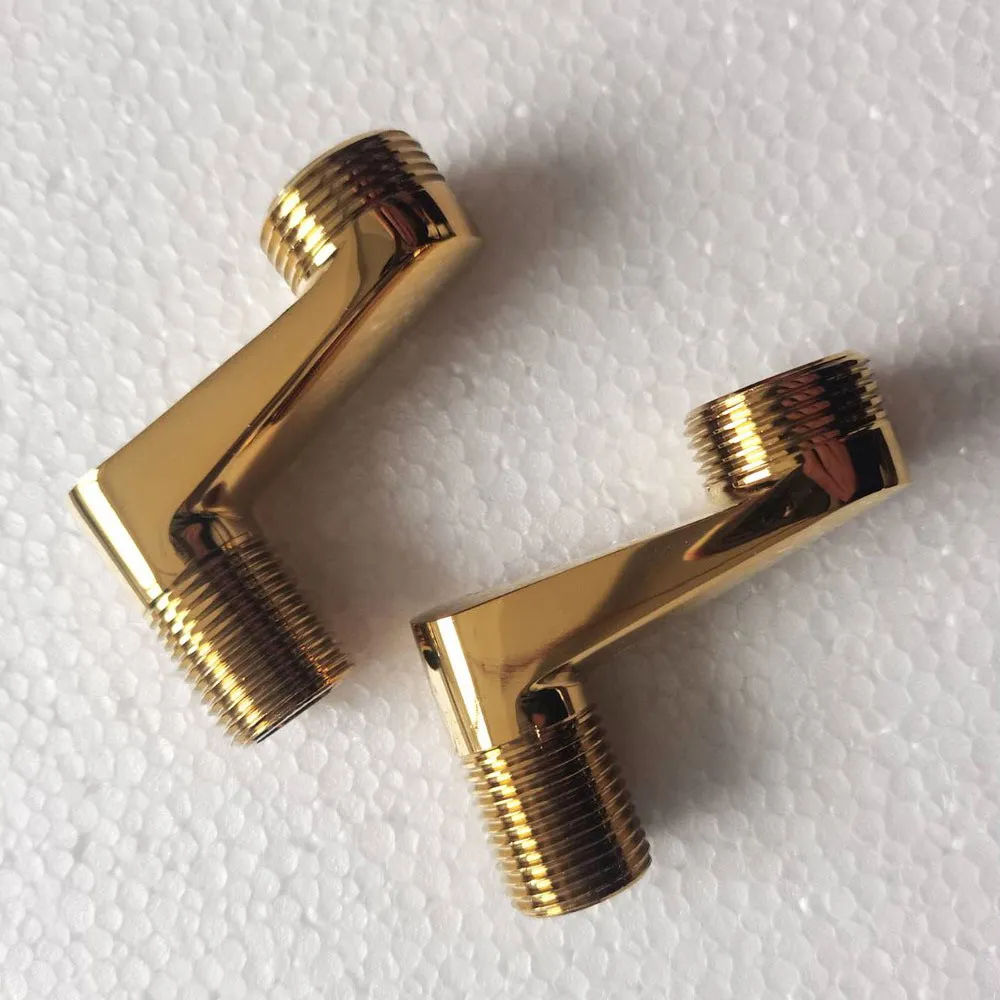 

1 Pair Gold Color Brass Clawfoot Bathtub Faucet Adjustable Swing Arms - Adjusts From 3-3/8"