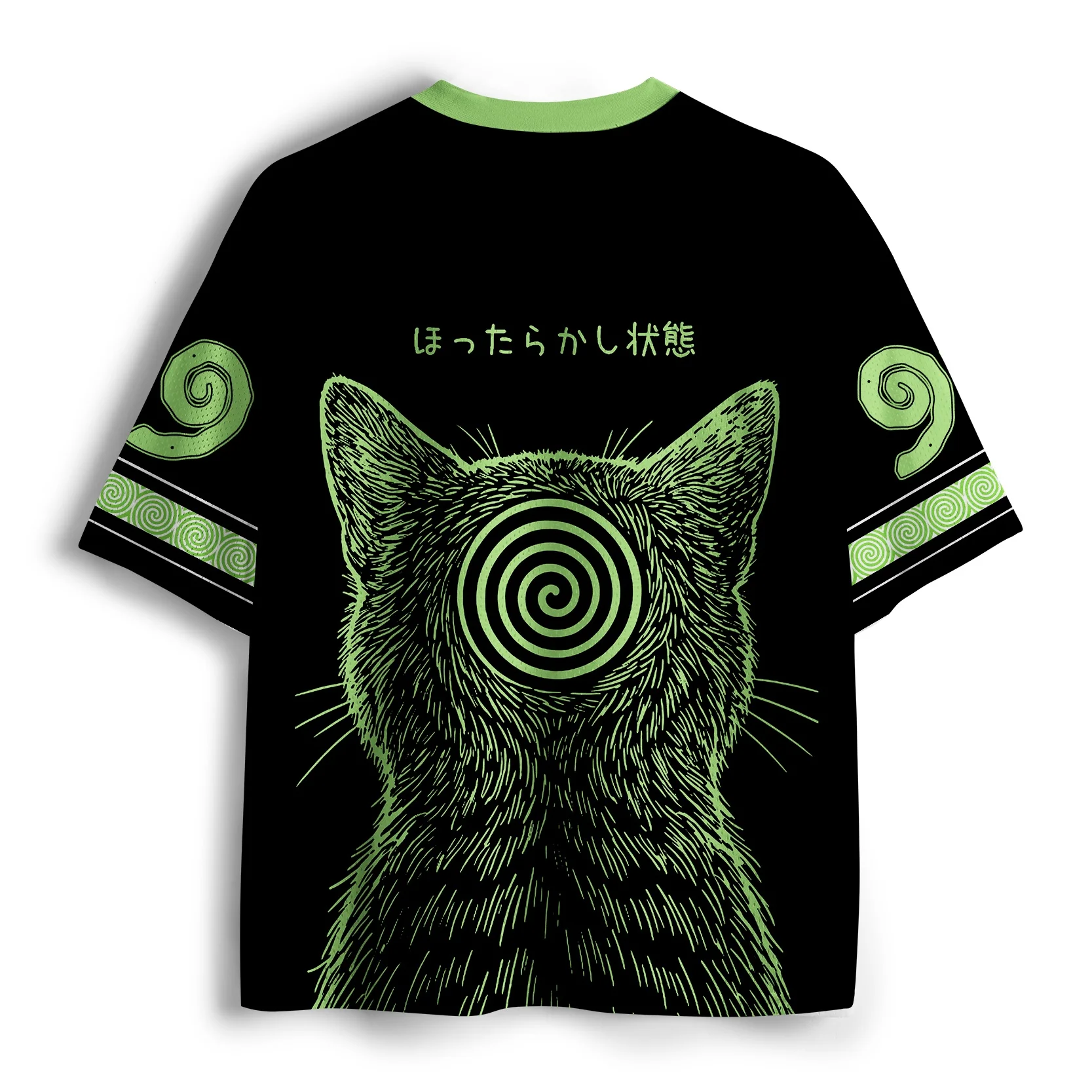 Mysterious Cat Pattern Printed Men's T-shirt Fashionable V-neck 3D Casual Outdoor Sports Adult Children Parent-child T-shirt