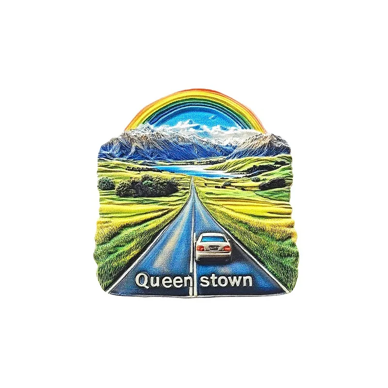 مغناطيس ثلاجة Queenstown Mountain Road - هدية مغامرة ديكور مغامرة ثلاثية الأبعاد لتزيين جبال الألب الجنوبية