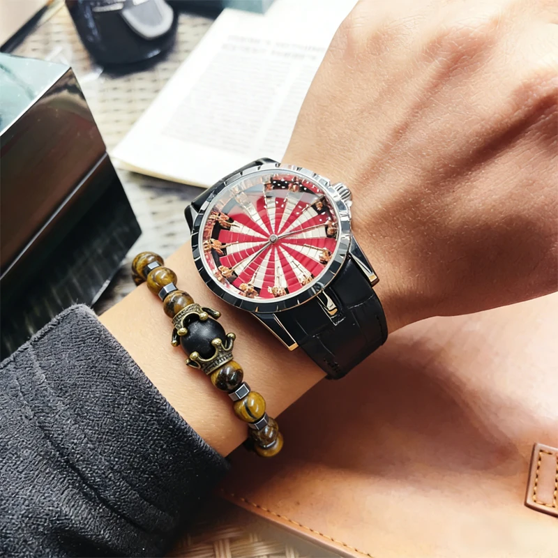 Luxuriöse Royal Knight Uhr für – Leather Watch Band Men Bewertung und Preis