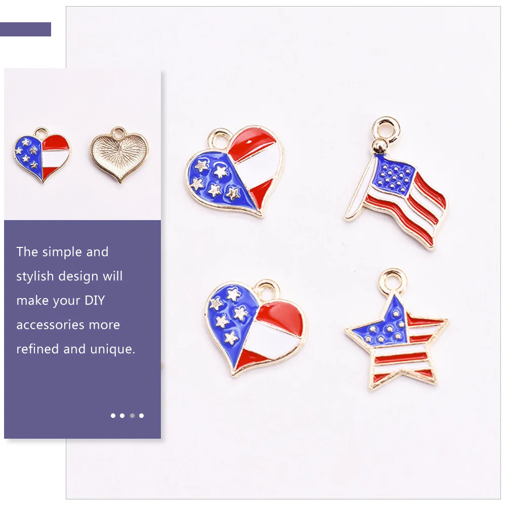 

30Pcs Star Stripes Accessories Pendant Charms DIY Necklace Earrings Crafts Decorative Metal Charms Jewelry Making Accessory