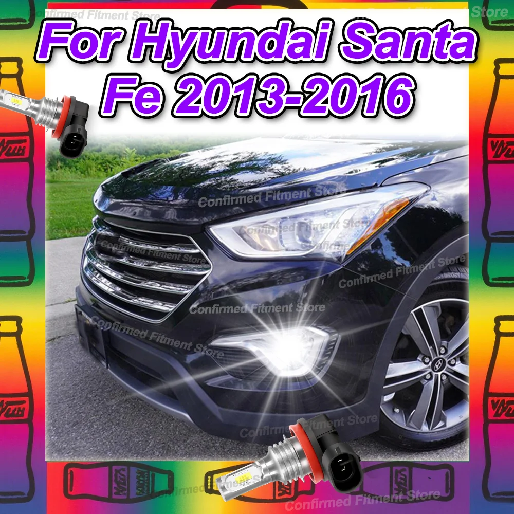 

2X LED Car Light Front Fog Lamp Bulb For Hyundai Santa Fe 2013 2014 2015 2016