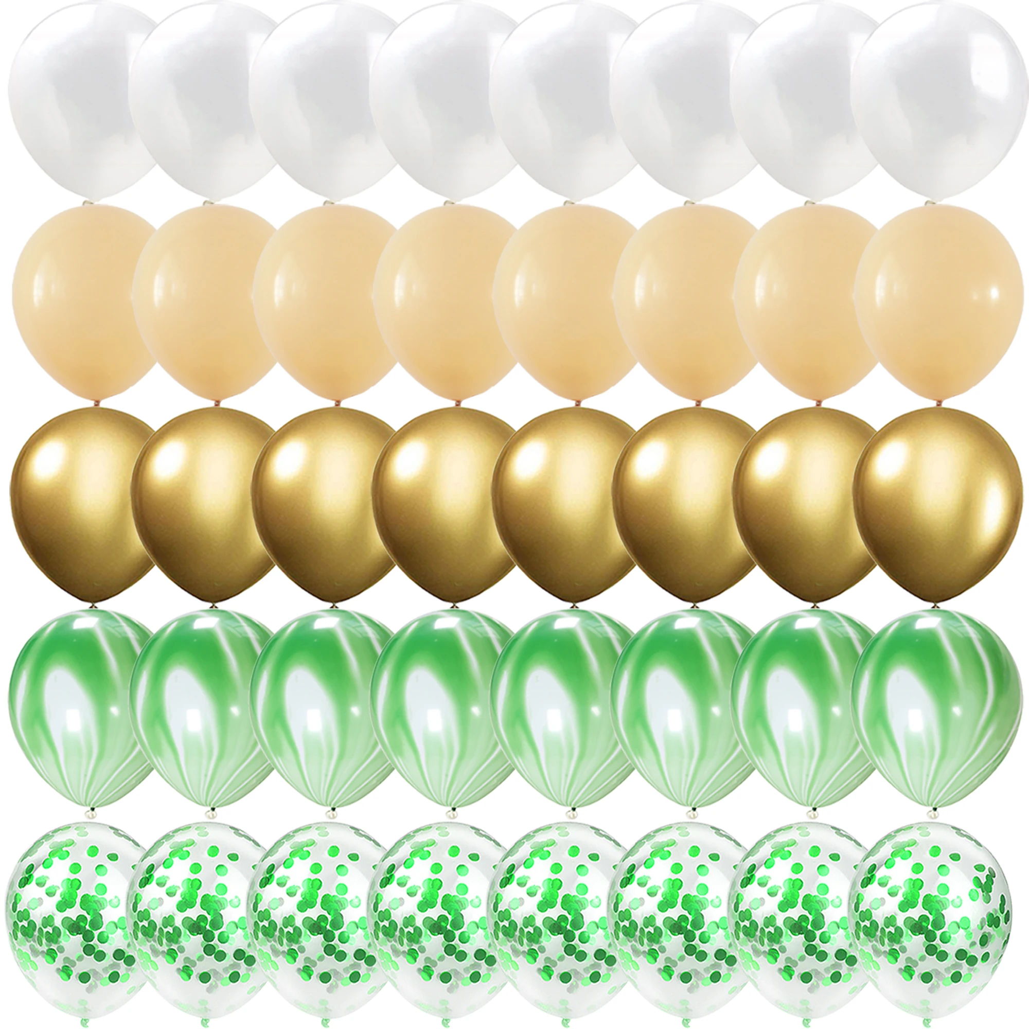 

40PCS Green agate, green white Balloons Gender Reveal Wedding Valentine's Day Baby Shower Birthday Globos Party Decorations