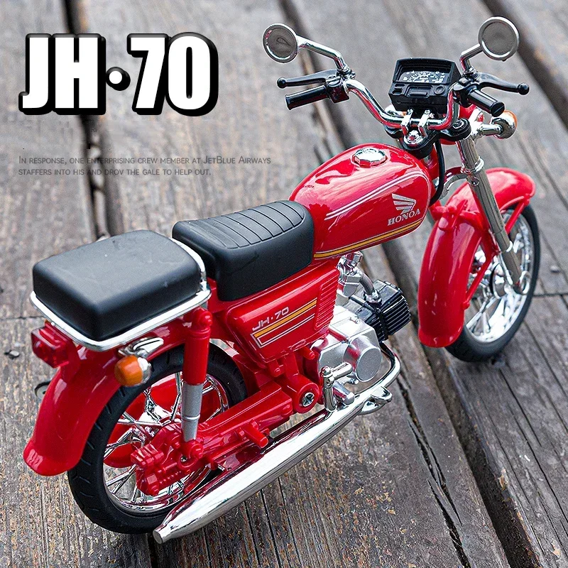 Honda JH70 JMc Die Cast Toy Vehicles para crianças, 1:12, modelo de liga, som e luz, autocycle off-road, carro de brinquedo, presentes