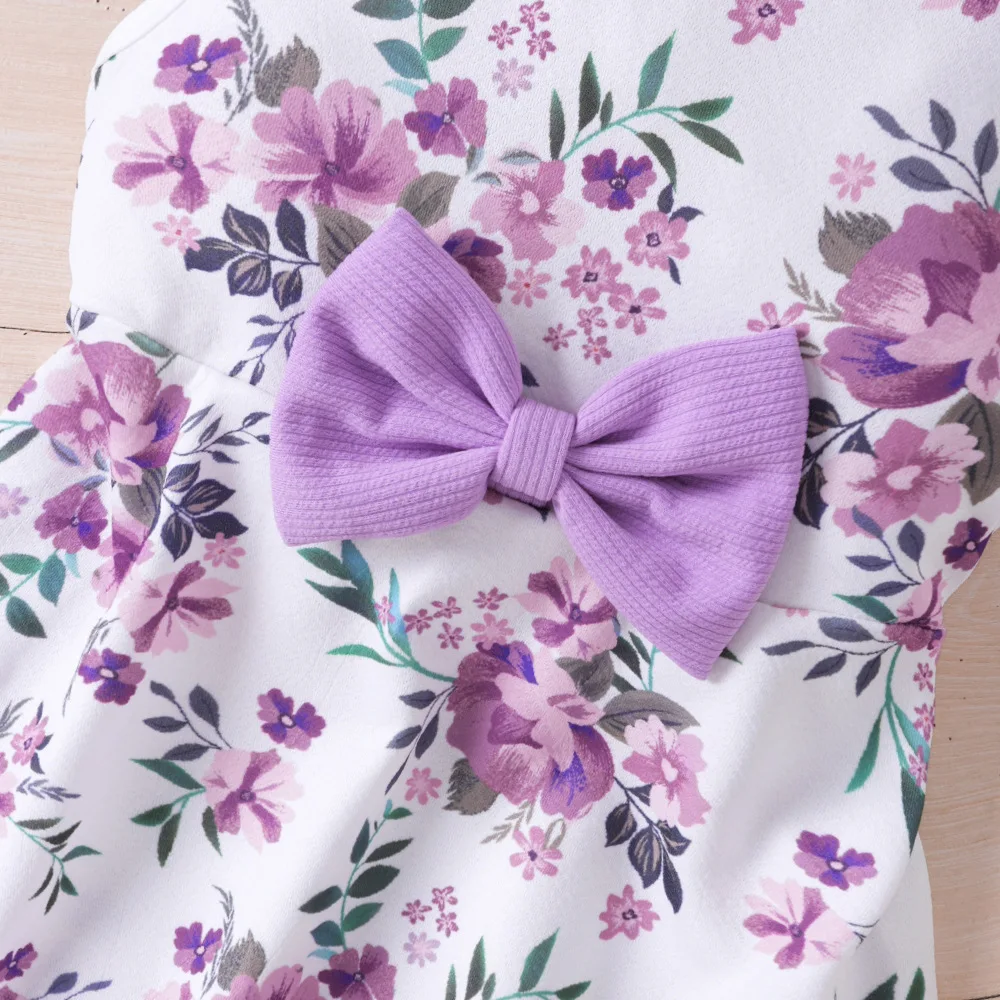 مجموعة أزياء فستان الفتيات ملابس الخريف سترة صوفية جديدة بأكمام طويلة أرجوانية وفساتين مطبوعة لملابس الأطفال في الهواء الطلق