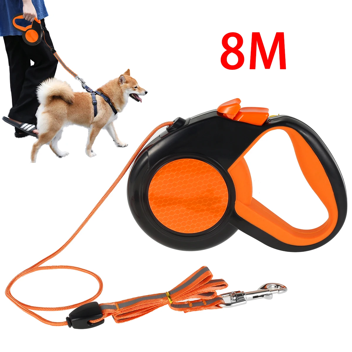 

8m Automatic Retractable Dog Leash Outdoor Travel Walking Hiking Large Dog Extendable Traction Rope Durable Pet Supplies