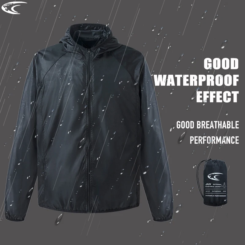 

LNGXO мужские и женские водонепроницаемые куртки, быстросохнущая солнцезащитная ветровка унисекс, для рыбалки, кемпинга, пешего туризма, спорта на открытом воздухе, дождевик