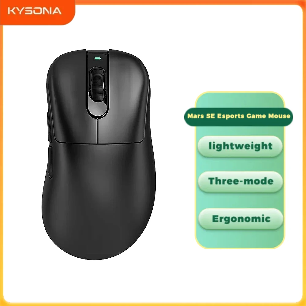 

KYSONA Mars SE Three-mode Esports Game Mouse Customized Micro Switch High-end Chip PAW3311 24000DPI Ergonomic Lightweight Mouse