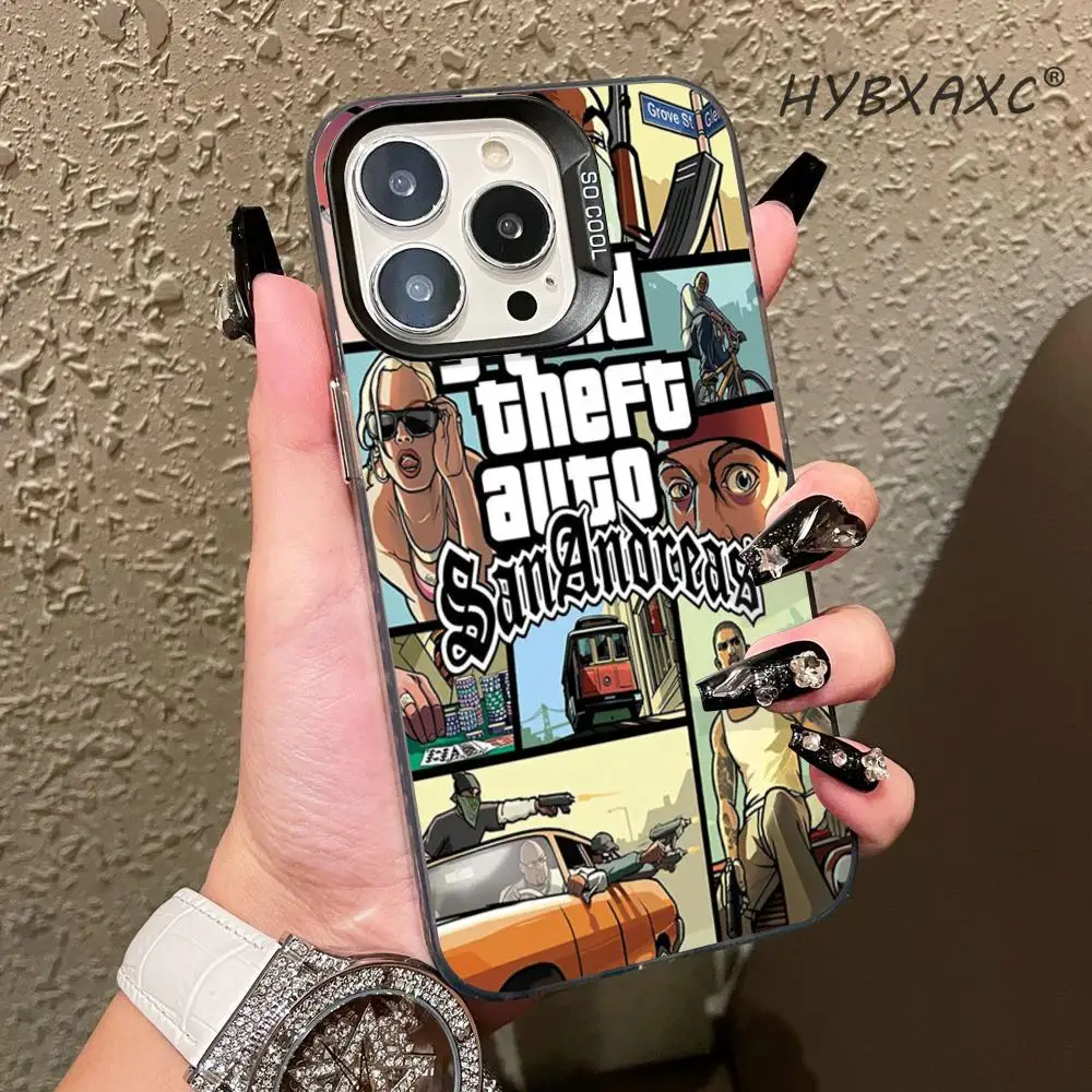 Funda para Teléfono XAXC HD Epc San Andreas G-GTA IMD para iPhone 17 16 15 14 13 12 11 X XS E Pro Max Plus, Color Plateado