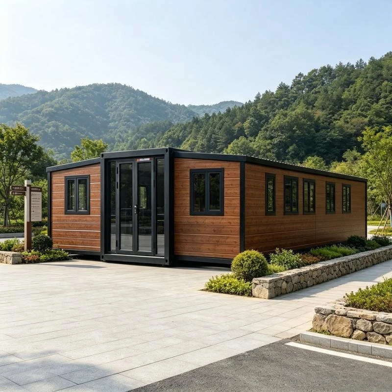 Premium Folding Container Home Prefab Modular Tiny Cabin Fire Retardant Corrosion Proof for Construction Site Use