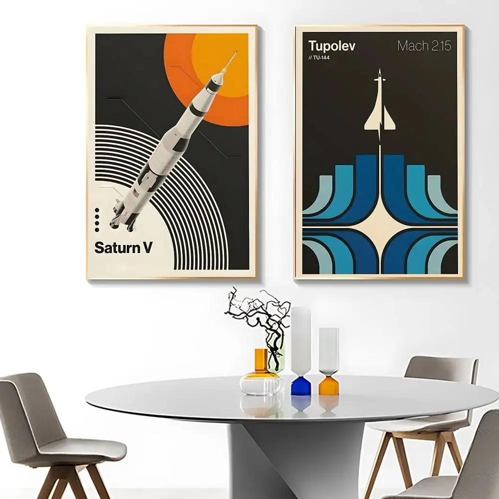Minimalist Iconic Aviation Supersonic Poster HD Quality Wall Art Retro Posters For Home Room Wall Decor Kawaii Room Decor