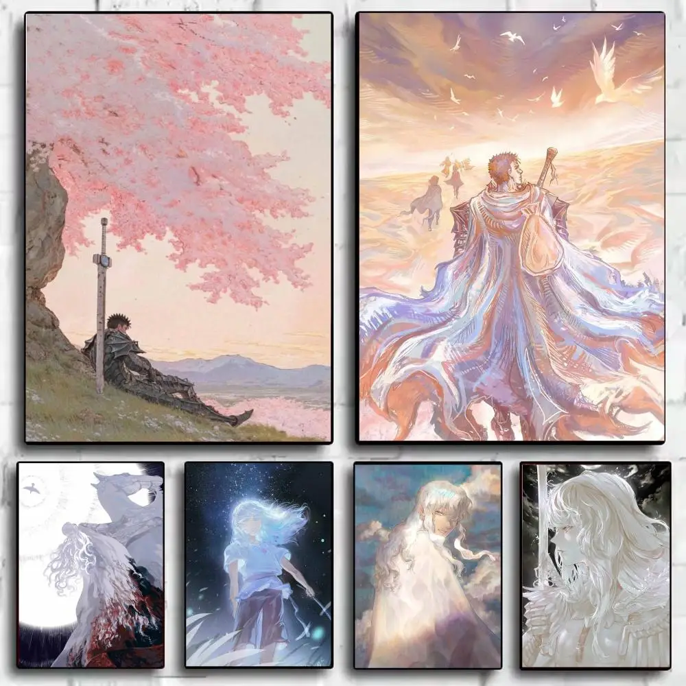 Anime B-Berserk oil painting Poster Japandi Wall Art Canvas Print Minimalist Japanese Style Bedroom Decor