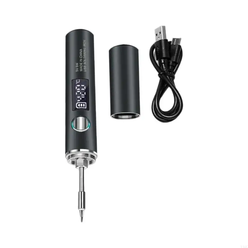 Professional Cordless Soldering Iron Tool with Intelligent Temperature Adjustment Rapid 15s Heating for Precise Crafting Y4QC