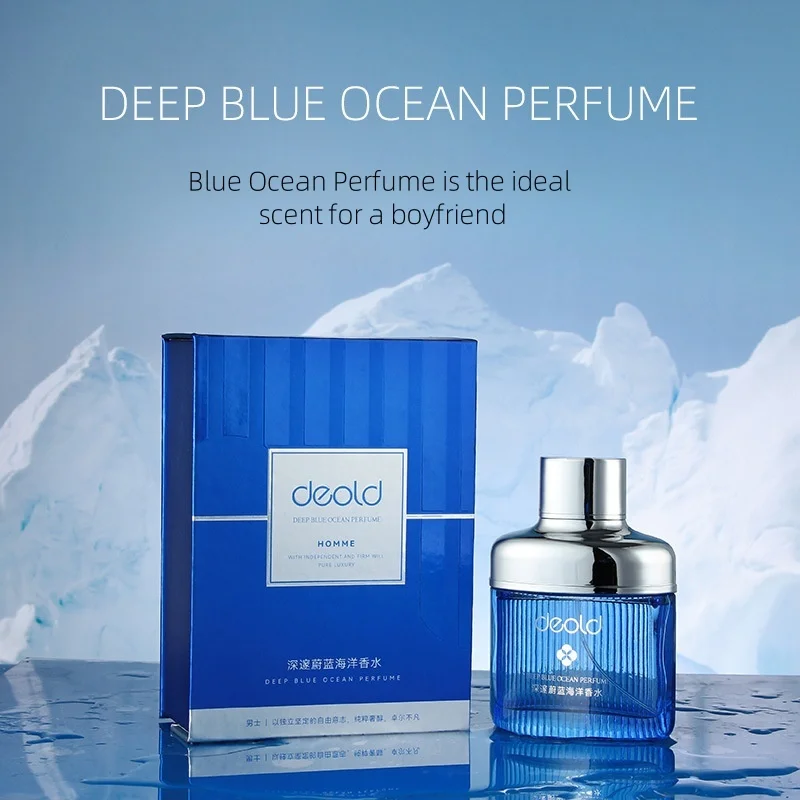 Deold 85ML Quality Men's Perfume, Long-lasting Fragrance, Fresh Woody Men's Eau De Toilette, Deep Blue Ocean Pheromone Perfume