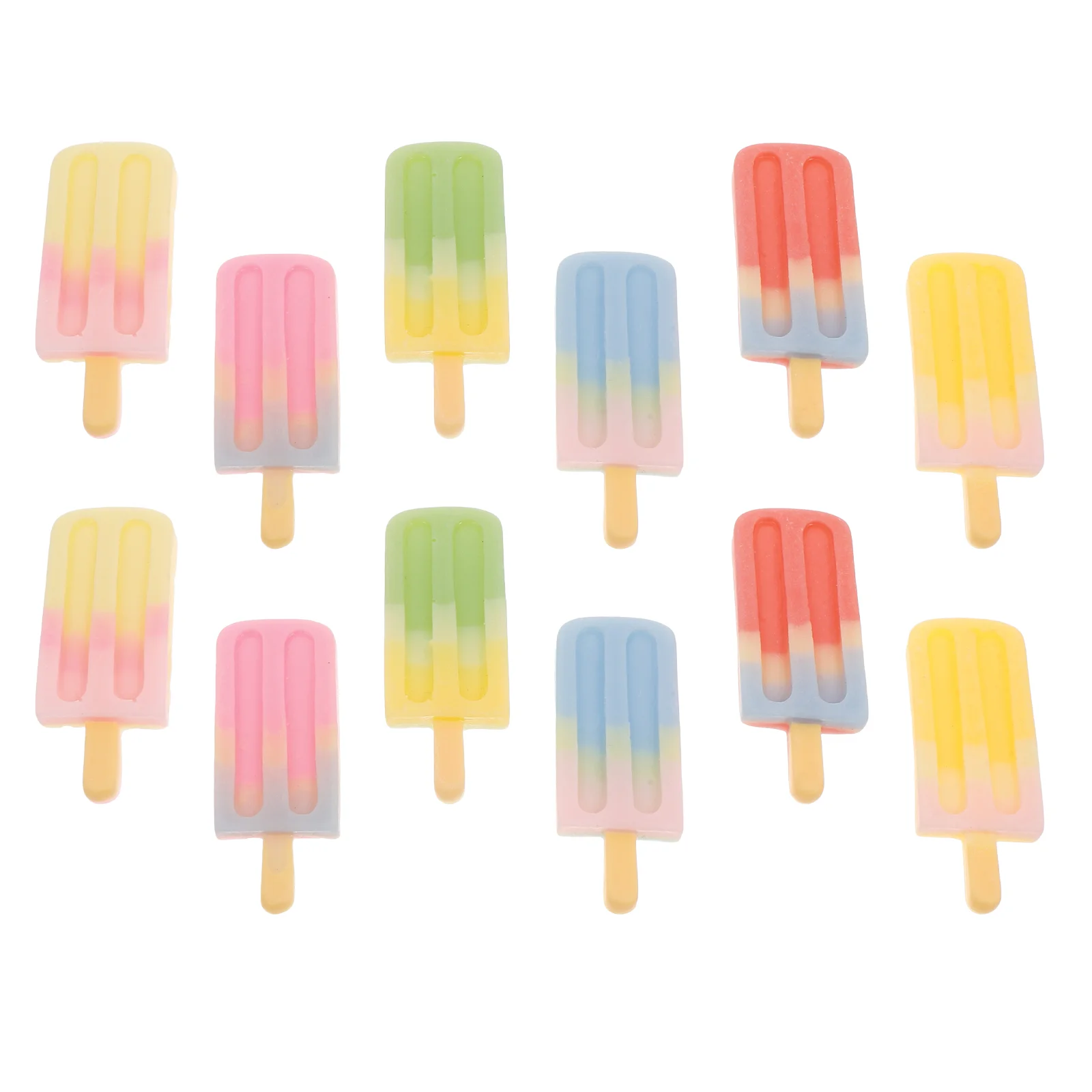 12 Pcs Ice Cream Simulation Miniature Charms Phone Covers Accessories Model Pretend Lolly