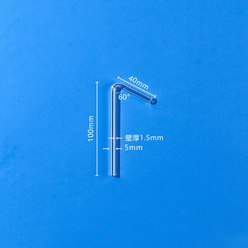 

Glass Tube 60° Gas Tube Round Head 100mm 10pcs Chemical Experiment Gas Tube 10pcs Laboratory kit Glass Bend Tube JVLAB