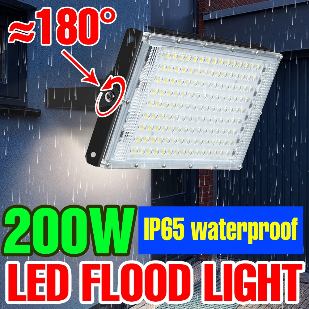 

200W LED Flood Light AC220V Spotlight IP65 Waterproof Street Lamp Corridor Gardn Storage Room Outdoor Lighting Cold/Warm White