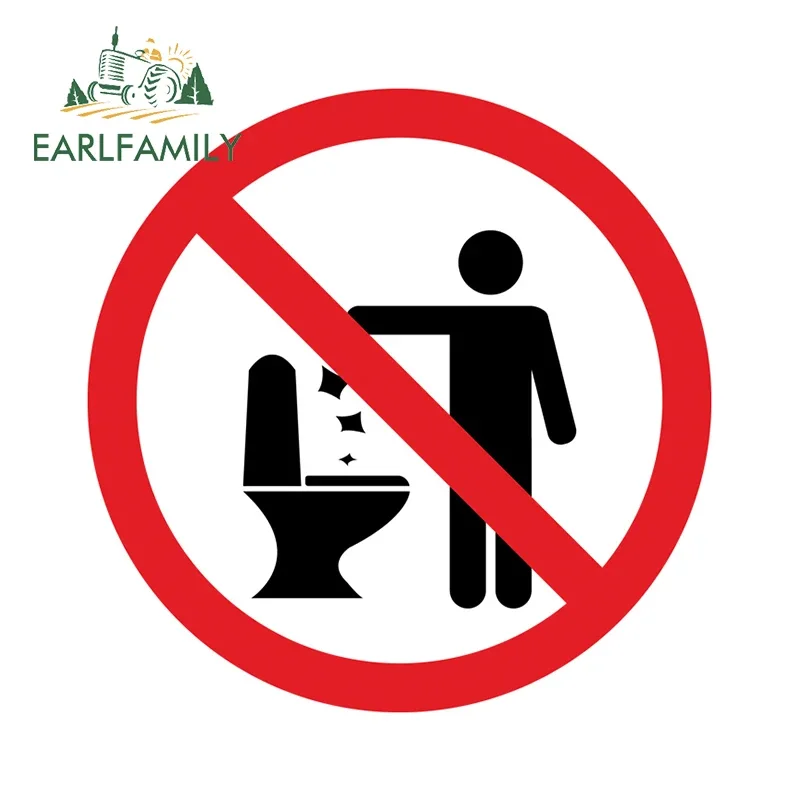 EARLFAMILY 13 سنتيمتر x 13 سنتيمتر للتحذير لا ضرب المرحاض مقاوم للماء ملصقات السيارات ملصق حائط من الفينيل دراجة نارية اكسسوارات السيارات RV ملصق